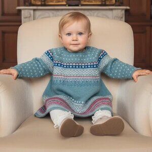 Souris Mini Sweater Knit Fair-Isle Dress size 6 Months